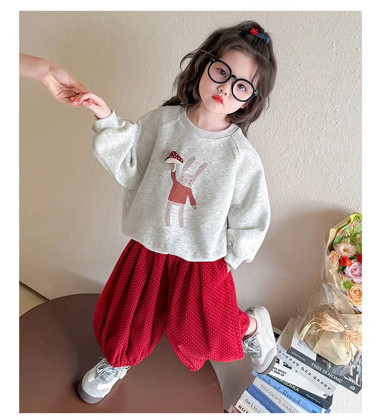 Kids' sets and outfits Fall Winter Style 2PCS SETS Sweet for Little Girls Clothes Baby Girl Clothes Shirt + Flowy Skirt