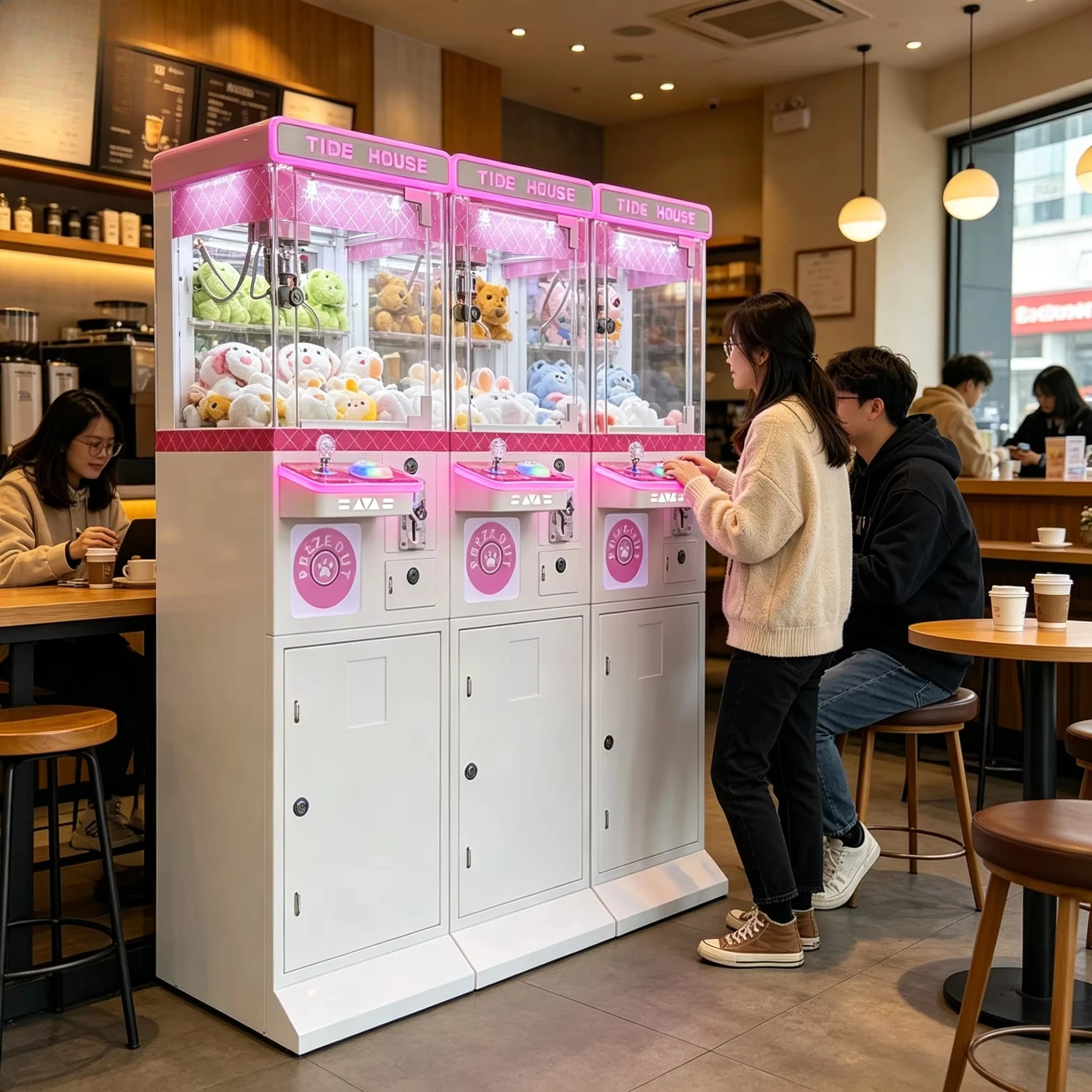Mini Coin-Operated Arcade Tidy House Crane Doll Machine Small Plush ...