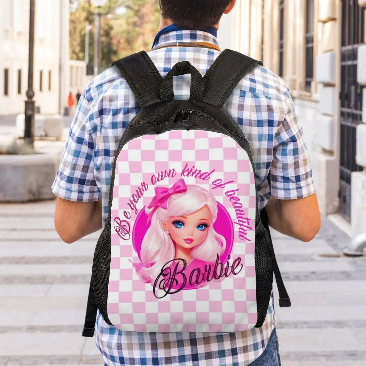 Custom 3D Print Barbie Girl Backpacks for Girls Boys Cute College School Travel Bags Women Men Bookbag Fits 15 Inch Laptop