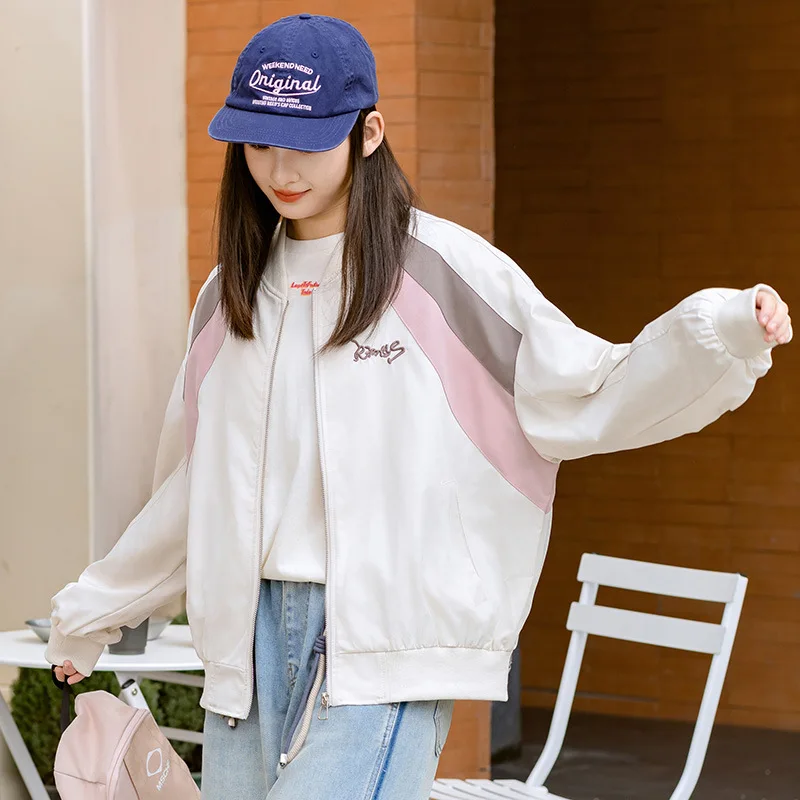 Novo sle estudante do ensino médio jaet primavera outono beisebol orm grandes crianças adolescentes faculdade sle topo na moda algodão redondo ne