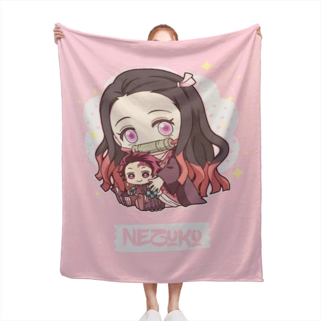 Fluffy Baby Blanket Demon Slayer Kimetsu No Yaiba Sofa Camp Nap Bedspread Cozy Flannel Blanket Bedroom Decor