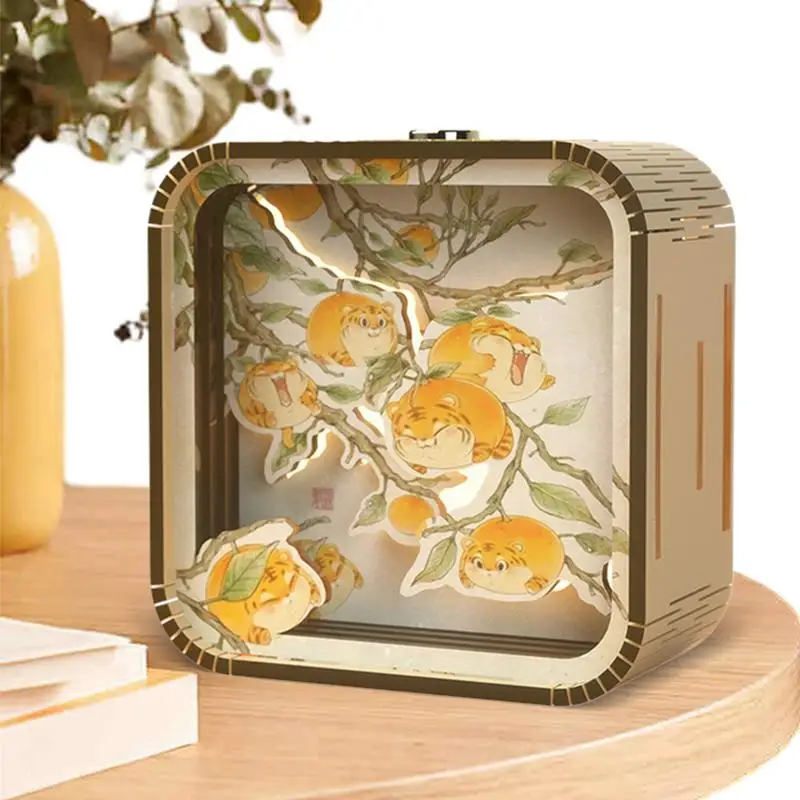 

LED Night Light Unique Wood Acrylic Puzzle Bedside Lamp Home Table Centerpieces Cartoon Nightlight Creative 3D Puzzle Model Kits