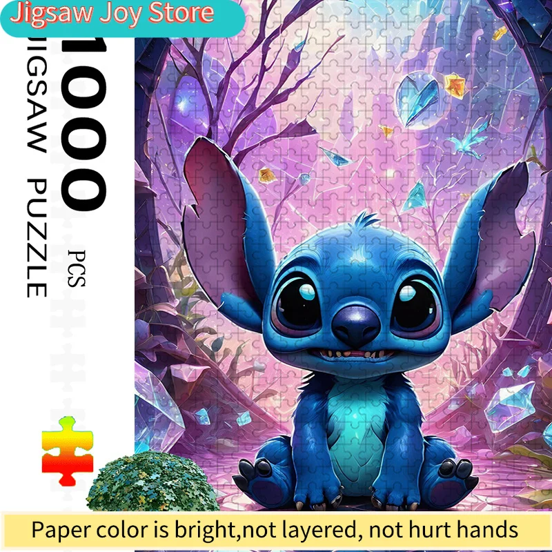 1000-teiliges Buntes Cartoon-Stitch-Puzzle, Familieninteraktion & Spaßiges Geschenk, Lebendiges Abstraktes Design, Niedliches Charaktermuster