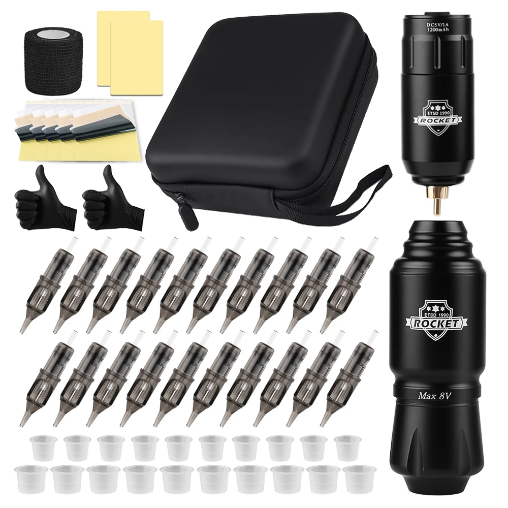 Tattoo Gun Kit Wireless Tattoo Machine Kit Complete Tattoo Kit 10000RPM Tattoo Pen  Rechargeable Cordless Tattoo Power Supply