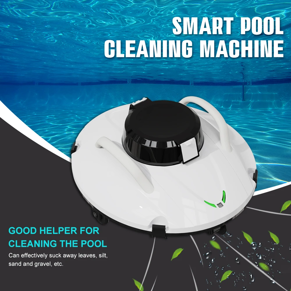 hot selling robotic pool cleaner wireless 4 wheel version above ground swimming pool robot vacuum cleaner cordless for pool