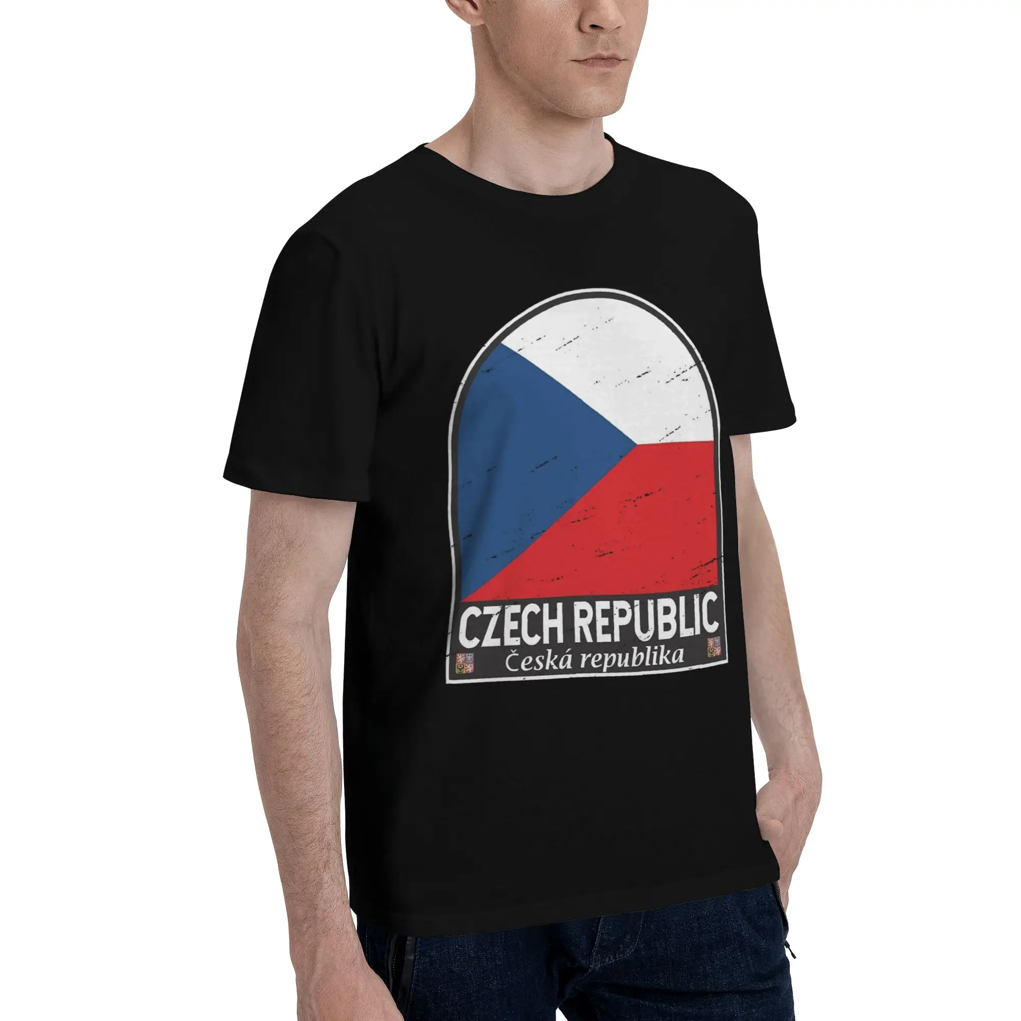 Graphic Printed Czech Republic Coat of Arms T Shirt For Unisex  100% Cotton T-shirts Short Sleeve Tops