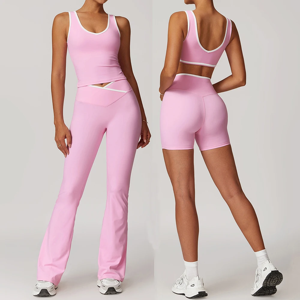 

Yoga Set 2 Pieces Workout Outfits Nude Feeling Fitness Sportswear Gym Tracksuit High Waist Leggings Sports Bra Women Suit Clothe