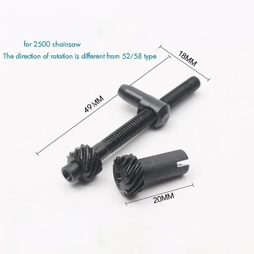 Kit de parafuso ajustador de tensor de corrente, ajuste de parafuso adequado para motosserra 52cc 58cc, peça de montagem de parafuso de ajuste de motosserra