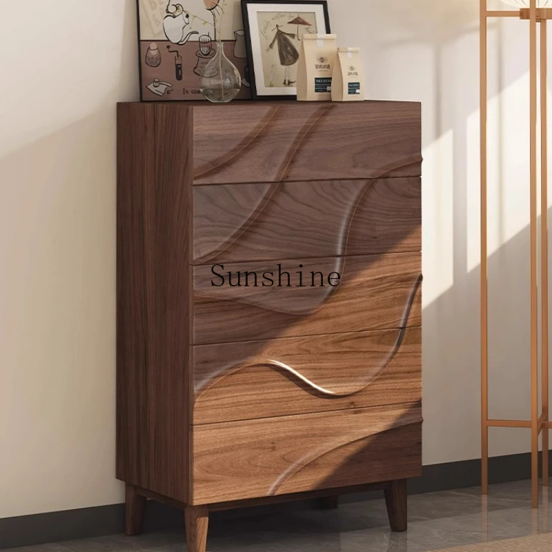 

All solid wood living room bedroom storage five six seven nine bucket wall storage side cabinet