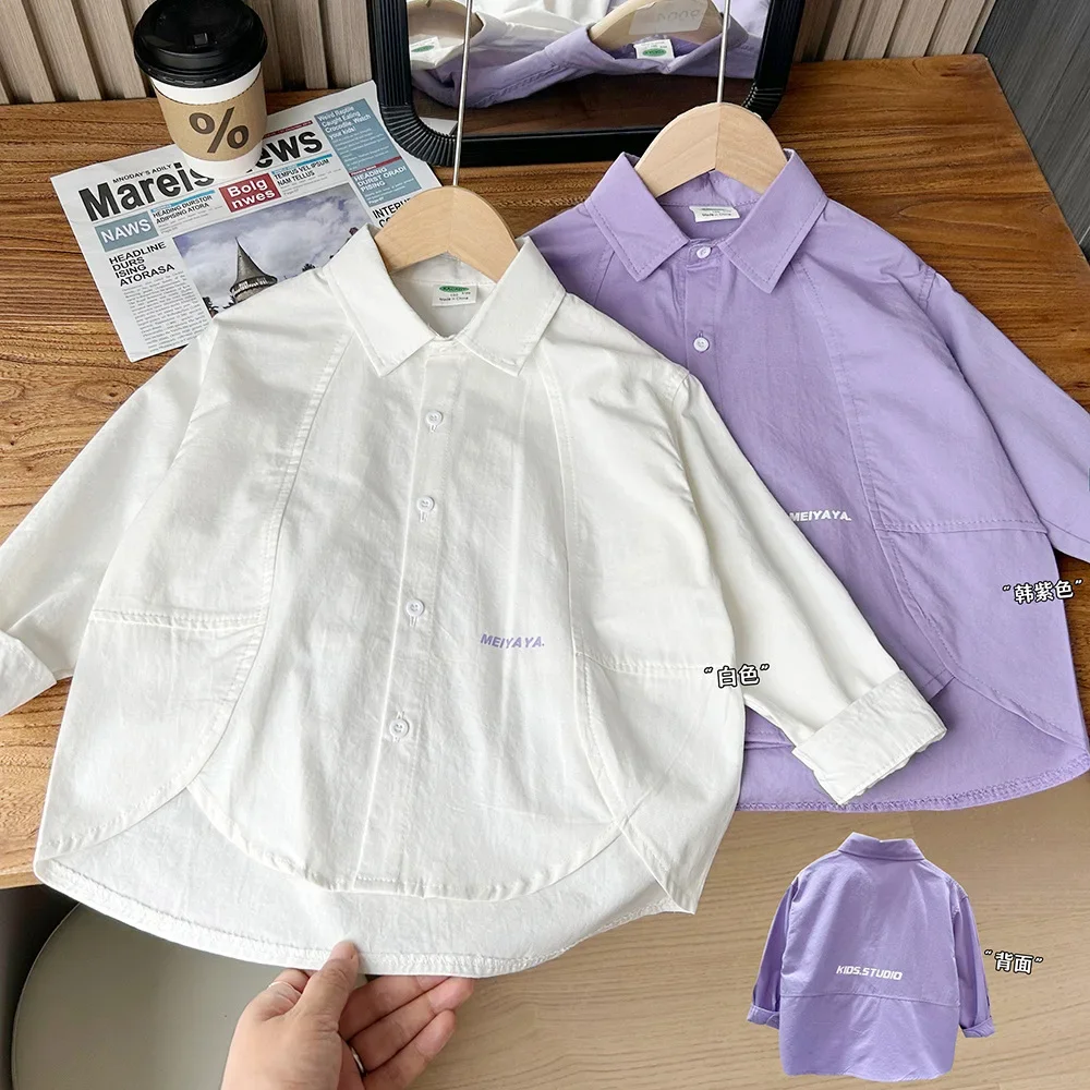 Elegant Boys Shirts Long Sleeve Kids Tops Tees Outfits Children's Clothes