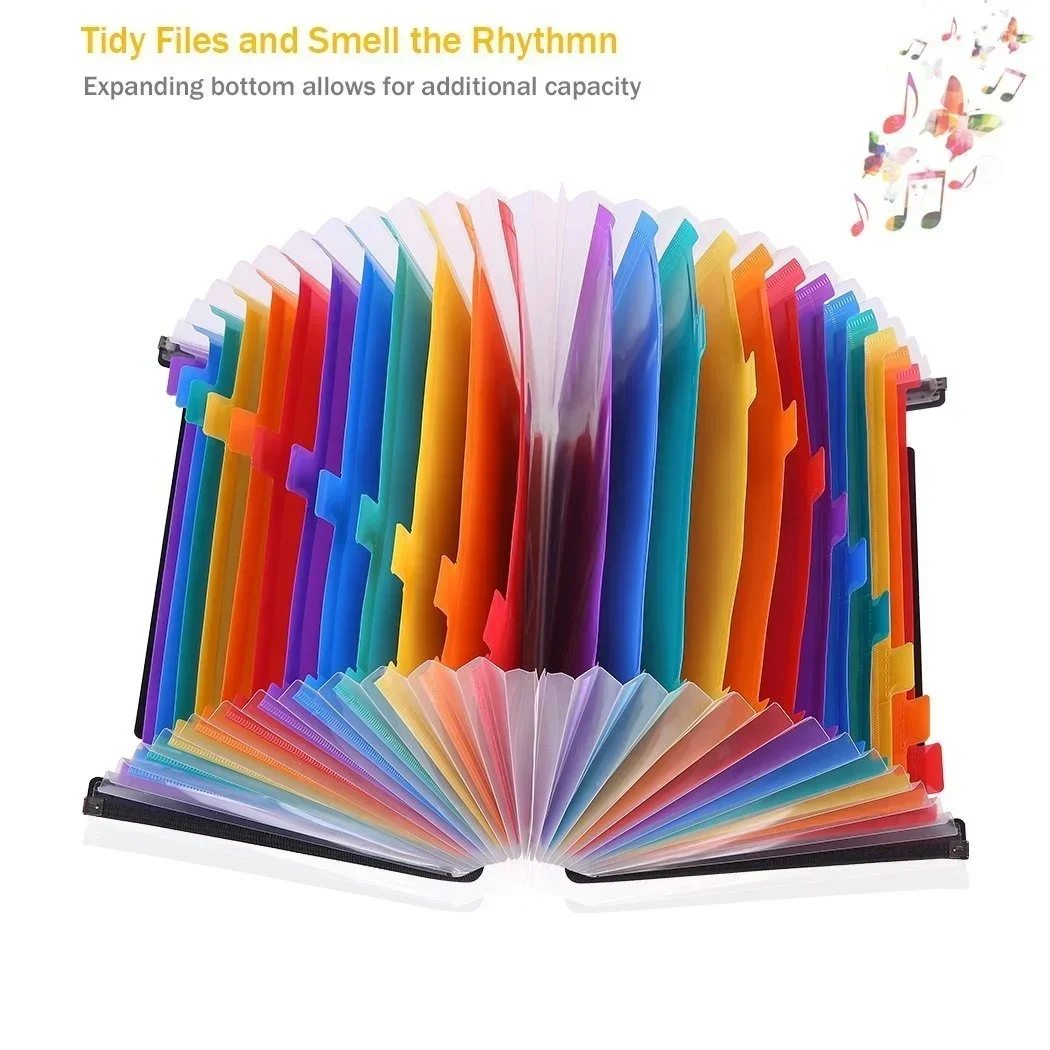 Layer Rack Office File Storage Retractable Paper Mini Student Hemming Portable Test Organizer 24/12 Folder Organ Color Bag