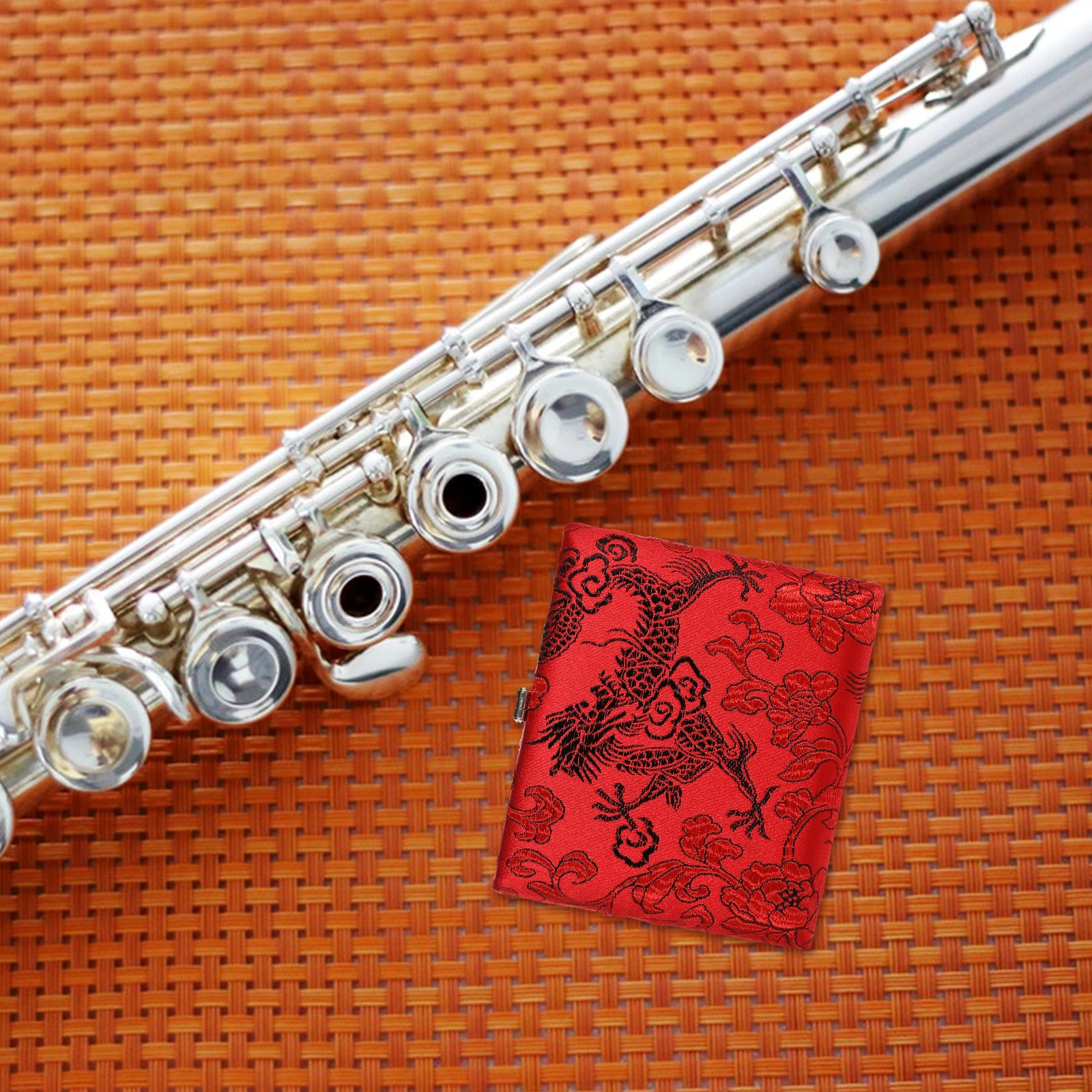 

Reed Box Oboe Case Organizer Bassoon with Silk Sleeve Clarinet Wood Storage Instrument Accessories Pouch