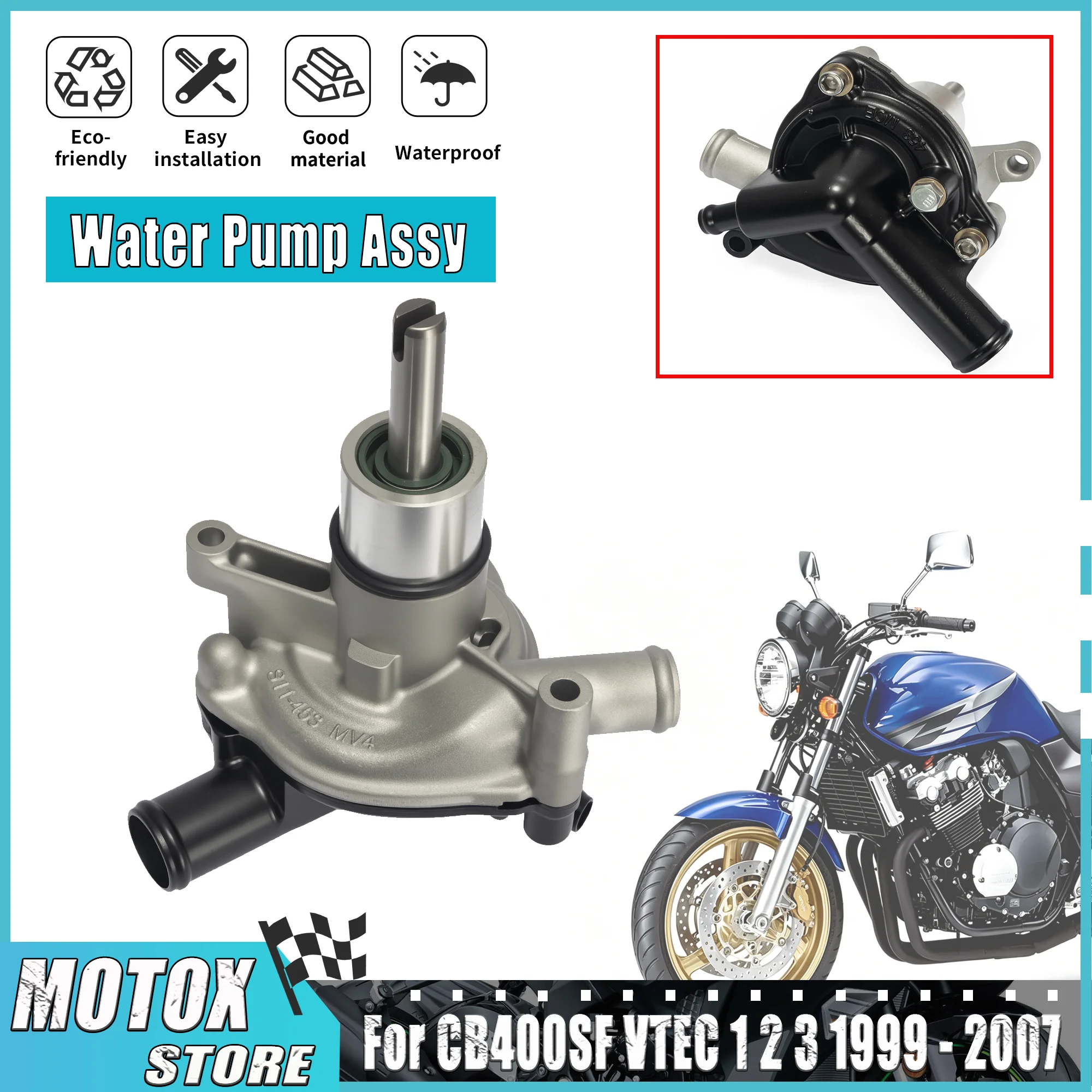 

Motorcycle Water Pump Assembly Fit for HONDA 1999 - 2007 CB400SF VTEC 1 2 3 CB400 CB 400 SF VTEC1 VTEC2 VTEC3 00 01 02 03 04 05