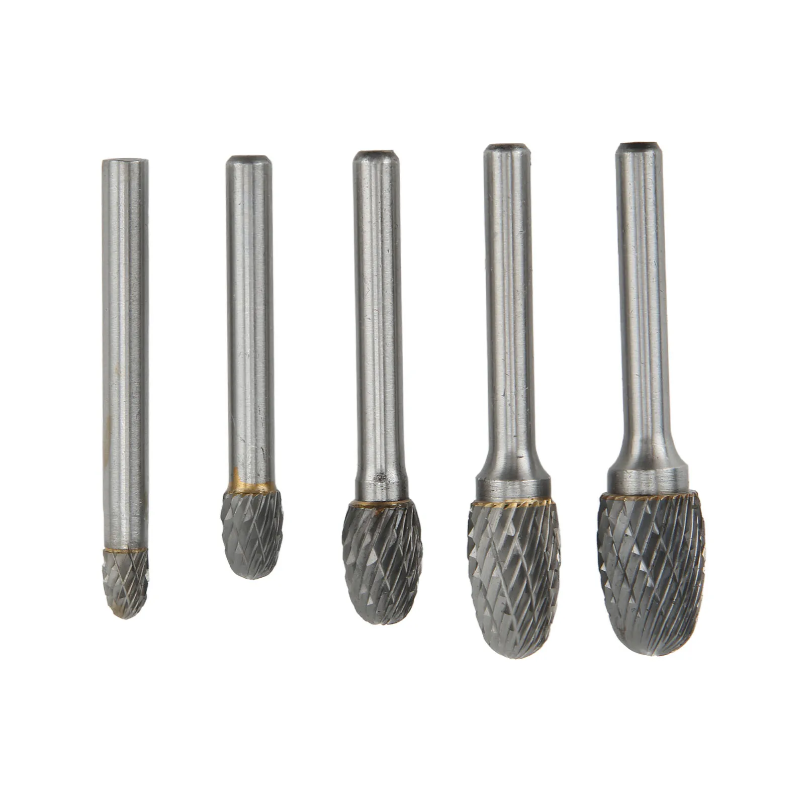 5 Pcs Double Cut Carbide Rotary Set 6mm Shank Diameter for Aviation Automotive Ship Surface Polishing