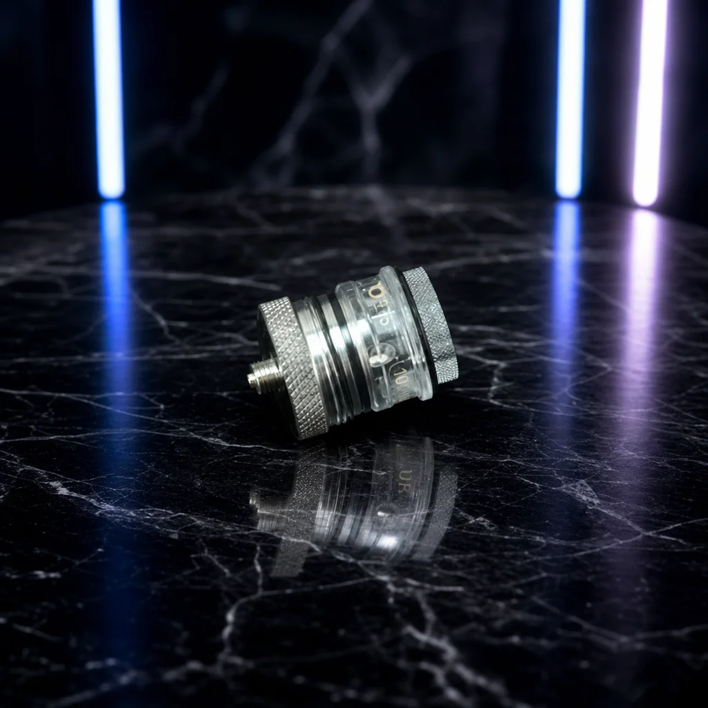 Flash e-Vapor V4.5S+ Style RTA Rebuildable Tank Atomizer 23mm with PEI Bell Cap for Enhanced Vaping Experience