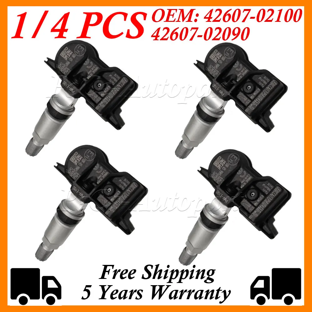 1/4PCS PMV-E000 TPMS SENSOR For LEXUS ES IS LC RC RX UX TOYOTA 4 RUNNER CHR COROLLA LAND CRUISER TACOMA 42607-02100 315MHZ