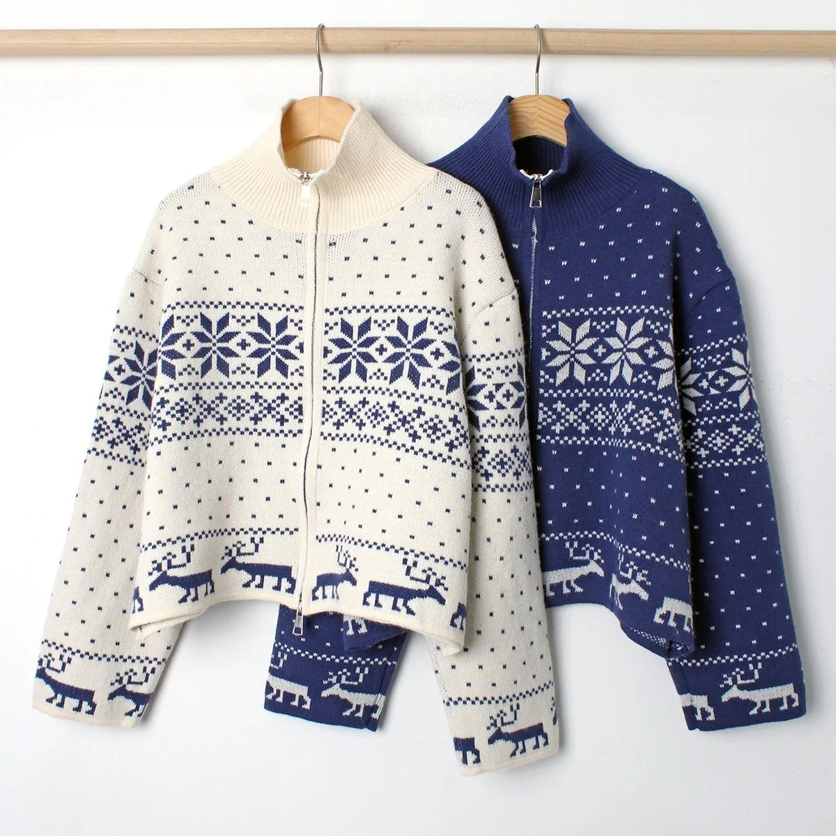 Chic ort Knitted Sweater Coat for Women Cisas Collar Zipper Cardigan Versatile Winter Outerwear Korean Sle Regular Fit