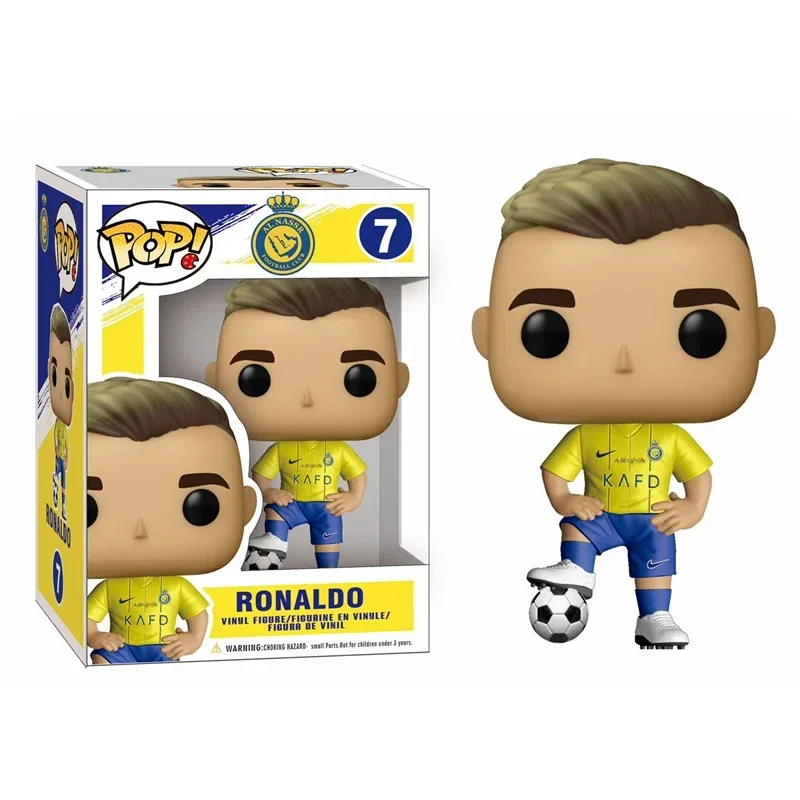 5PCS POP Ronaldo #7 Real Madrid Riyadh Juventus Manchester United Vinly Figure Children Decoration Birthday Gifts 4 inch #7