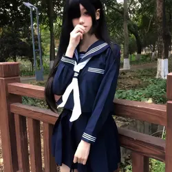 Student JK Uniform Women's High School Korean Chinese School Uniforms Navy Sailor Outfit Short Sleeve Suit Japan Seifuku Girl