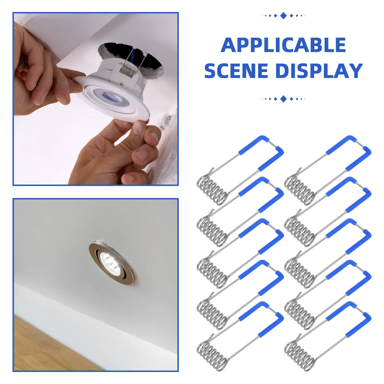10Pcs Retaining Spring Clips Compatible with LED Panel Lights Downlights Recessed Ceiling Fixtures Lighting Installation