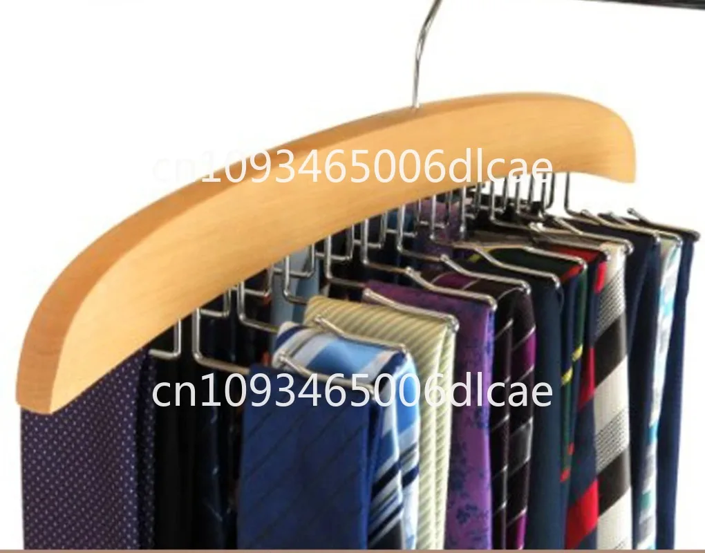 hanger wooden belt storage rack wooden tie rack folding storage hanger 24 hook tie stock multi-hook