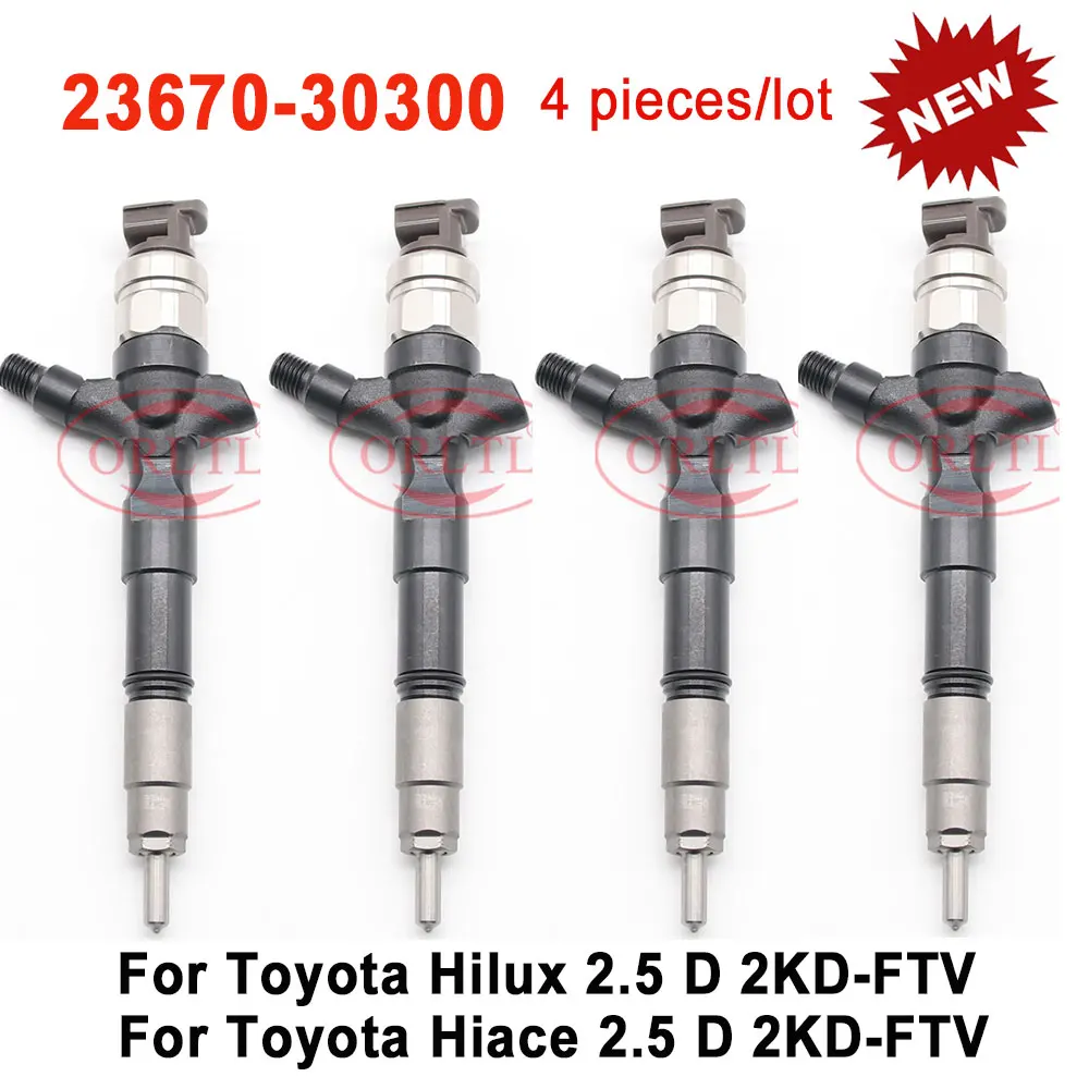 

4PCS 23670-30300 Diesel Injection 23670-0L010 23670-0L010 Auto Fuel Injector 2367030300 For Toyota HIACE HILUX 2.5D