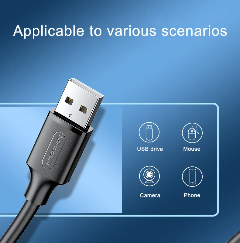 2.0 Usb Extension Cable 2m 3m 5m 8m 10m USB 2.0 Extender Cord Data Cable Male To Female 1.5m 1m 0.5m