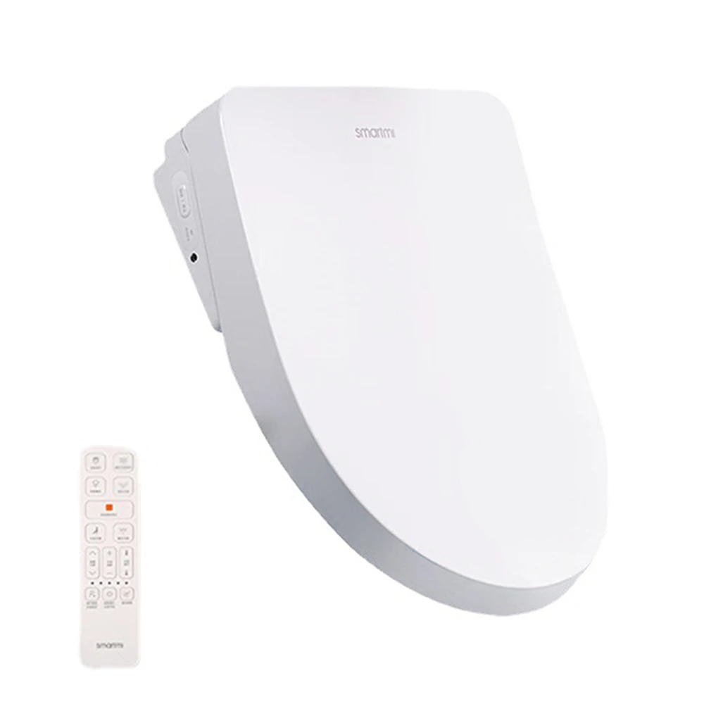 Smart Toilet Seat Lid 2 Waterproof Electric Toilet Cover Antibacterial Smart Heated Bidet Toilet Seat w/ Remote Control