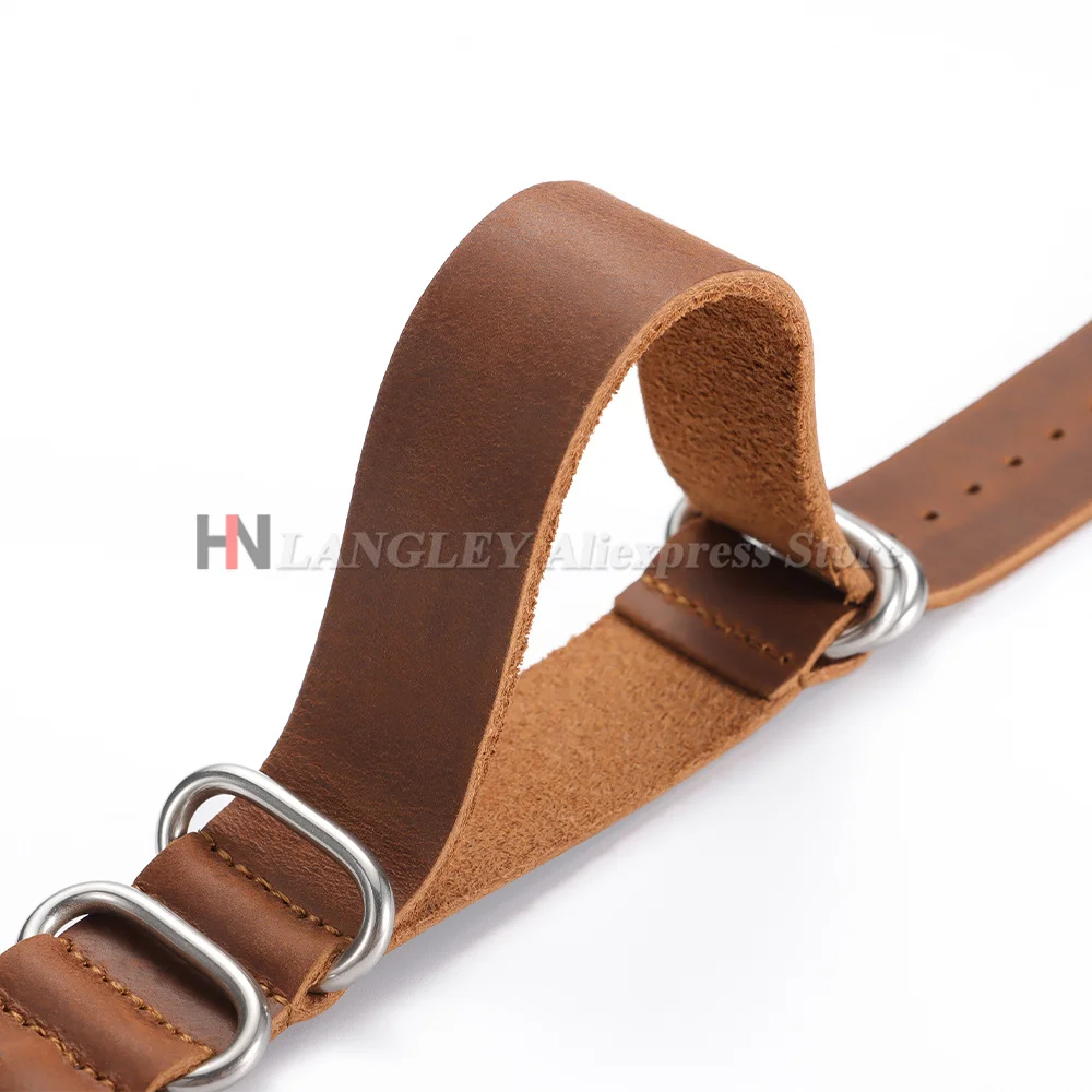 Vintage Genuine Leather Watch Band 18mm 20mm 22mm Cowhide Watch Strap for Men's Women's Watch Adjustment Replacement Accessories image 5