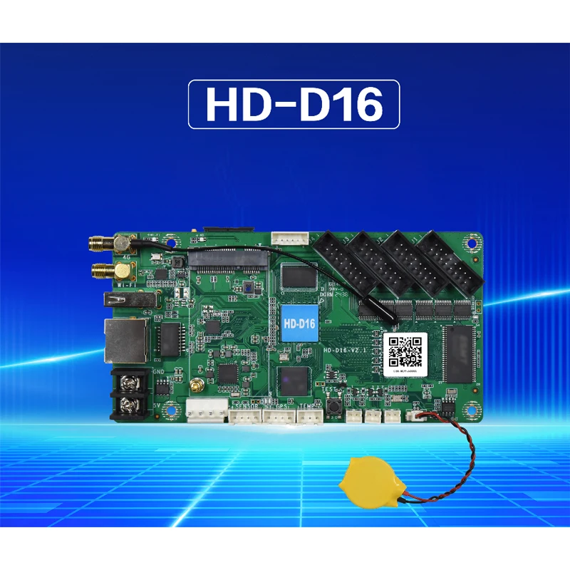 Huidu-D16 / HD-D16 Asynchronous Full Color Control Card, Load Capacity is 40,960 Pixels, With Wi-Fi Module
