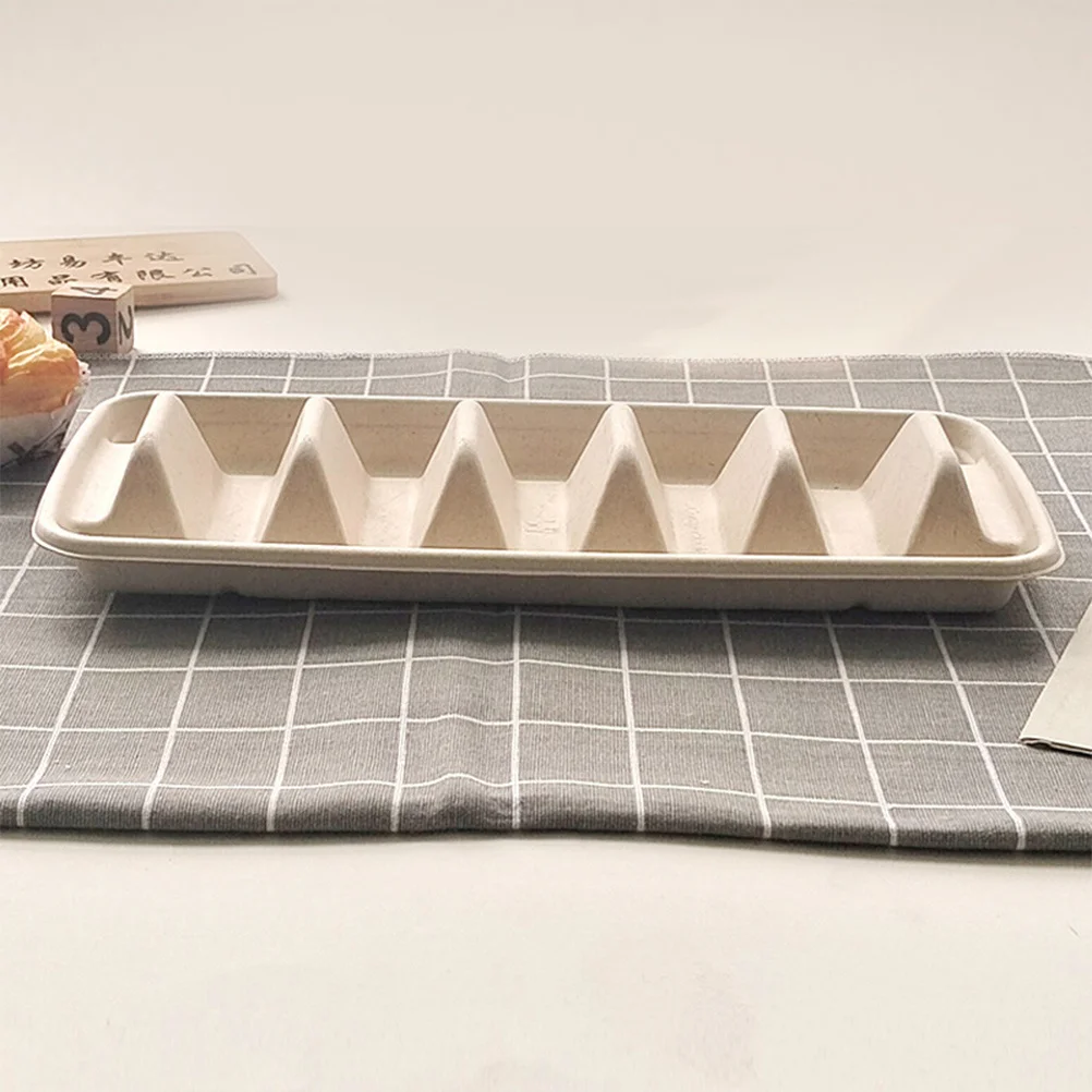 

25Pcs Paper Corn Tortilla Tray Disposable Taco Holders Portable Taco Bar Supplies Burrito Stand Party Serving Trays