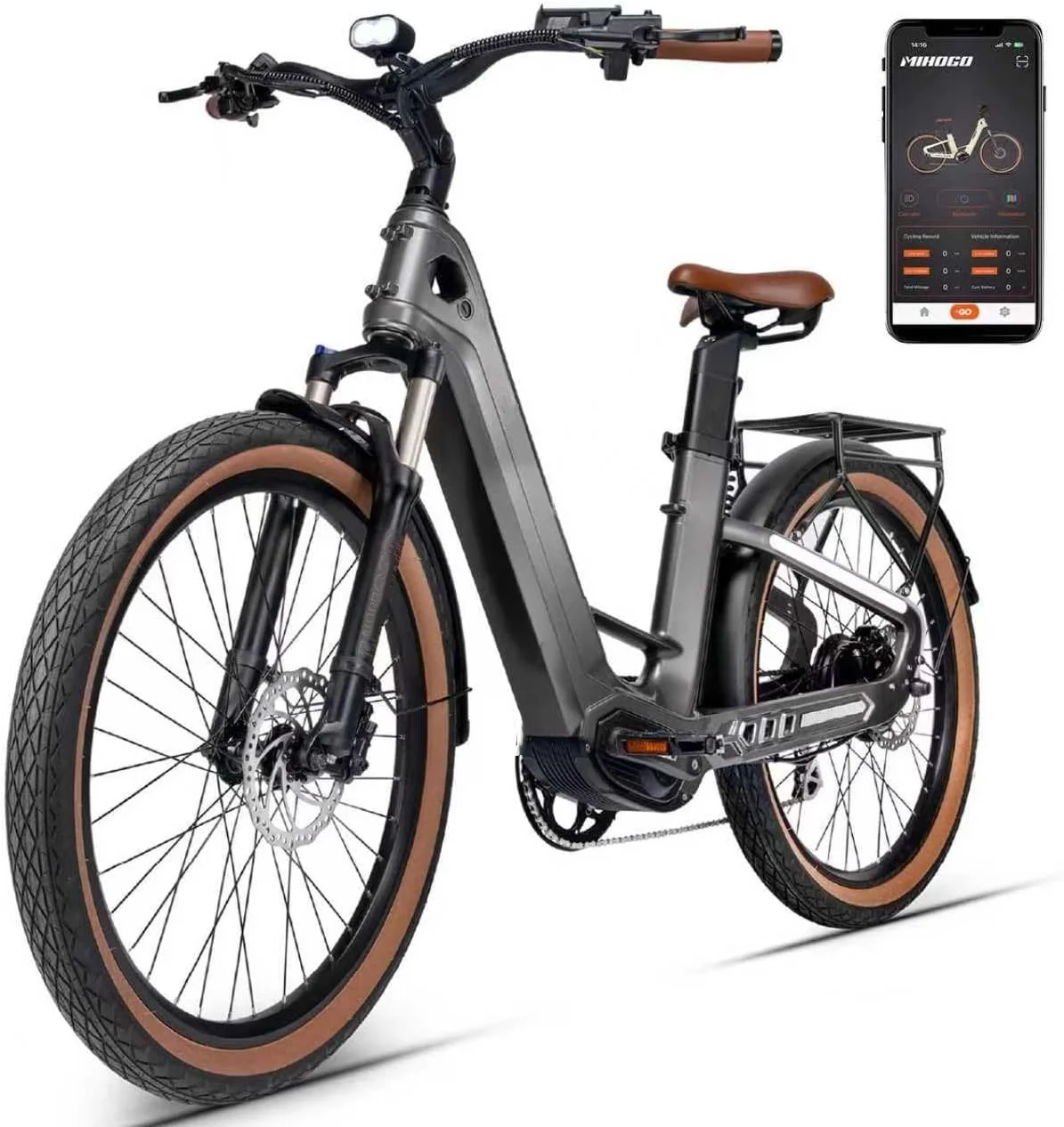 

Carbon Fiber Electric Bike, 960WH Dual Battery 120Miles Ebike, Peak 1000W Motor 25MPH, 26'' Big Tires, 7-Speed, Hydraulic Brakes