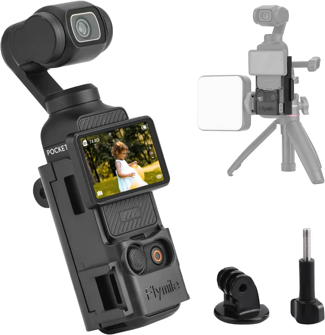 

Pocket 3 Expansion Adapter Mount,Cold Shoe Extended Frame for DJI Osmo Pocket 3 Creator Combo Handle Accessories,