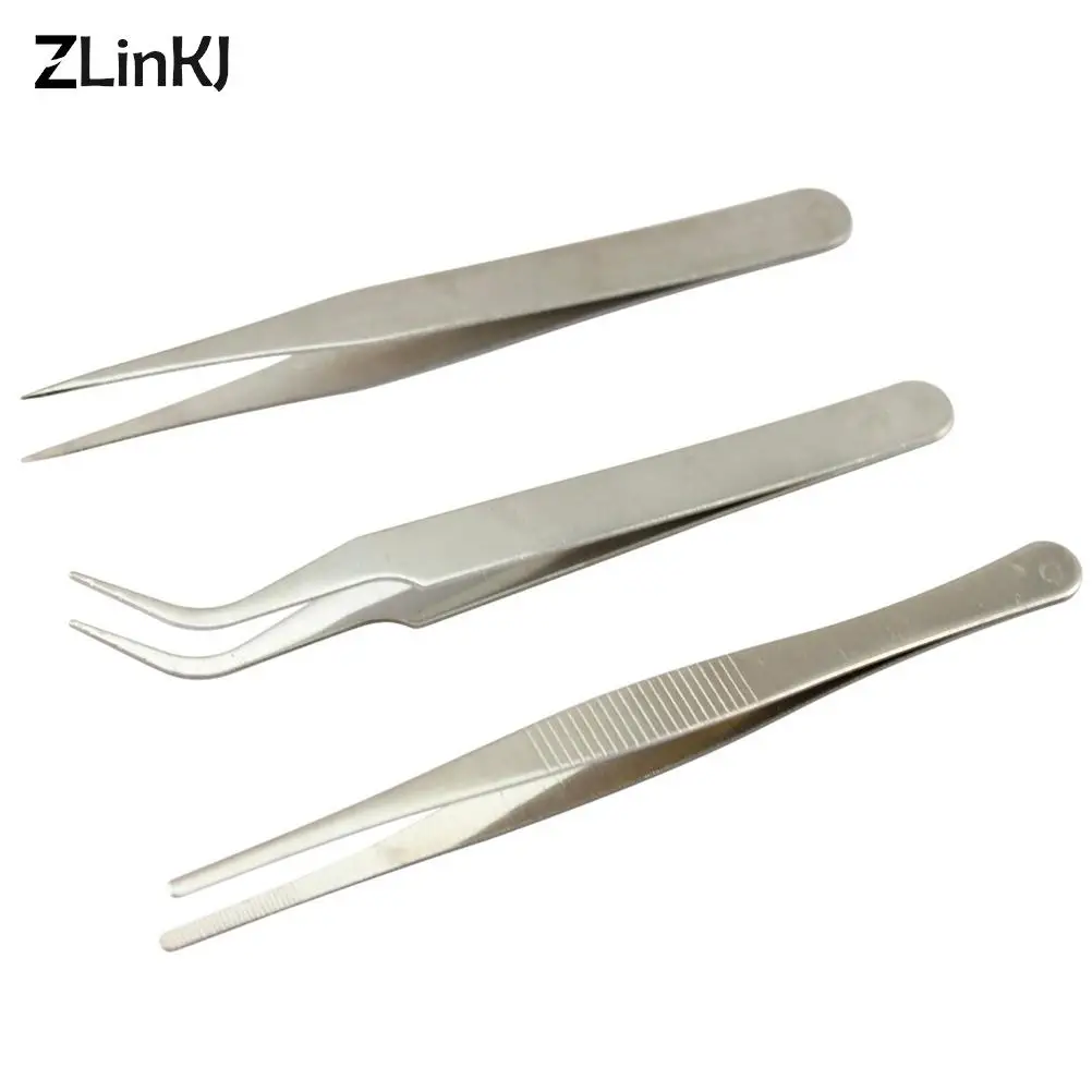 3 Pcs Rvs Vergadering Reparatie Precisie Set Tool Elektronische Pincet