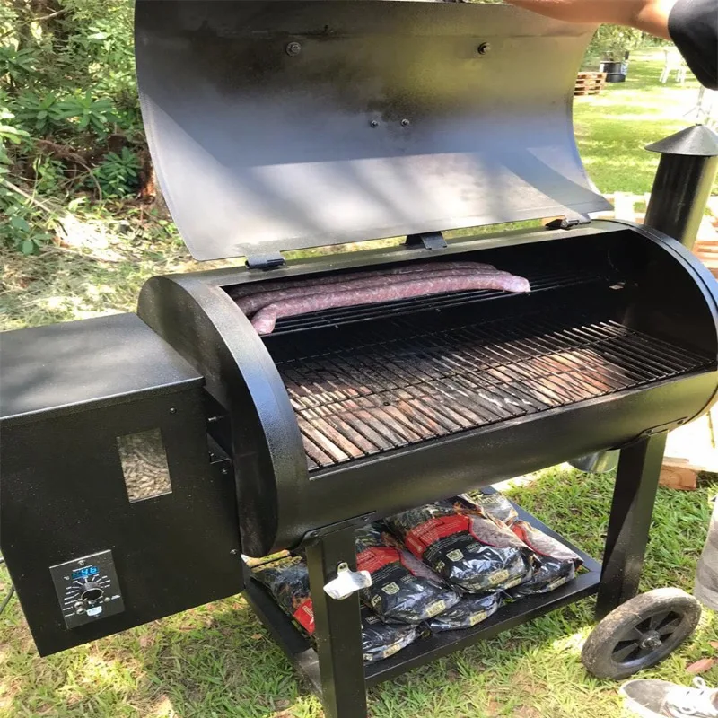 Wood Pellet Grill Particle Carbon Smoker Intelligent Barbecue Stove Automatic Ignition Temperature Control Stewing Oven