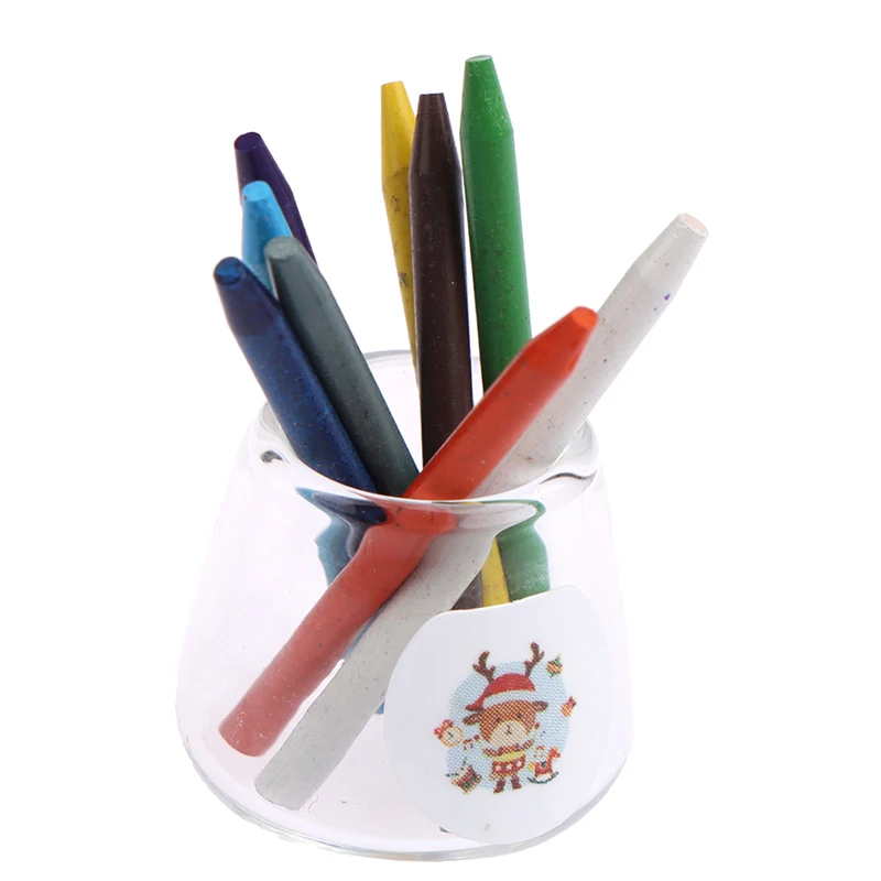 1 conjunto de lápis em miniatura para casa de bonecas 1/12 para acessórios de casa de boneca de papelaria