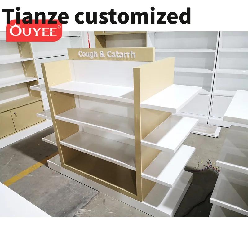 Customized-Pharmacy Counter Display Pharmacy Medicine Cabinet Pharmacy Shop Fitting Counter Modern Medical Store Furniture Desig