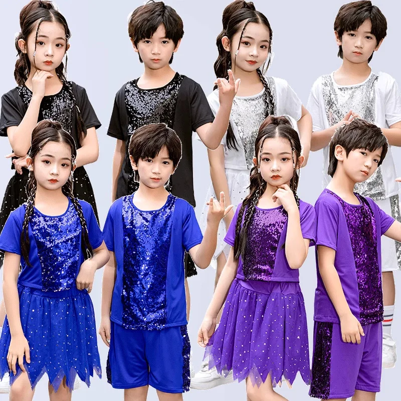 

Jazz dance costume girls boy Hip hop Stage Performance Costumes vestidos de fiesta Cheerleader costume girls boy