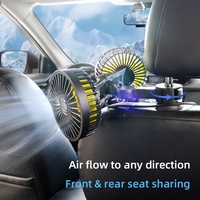 Dual Heads Electric Car Fans for Rear Seat Passenger USB Car Back Rear Seat Fan New Car Interior Accessories of Reaf Seat Fan