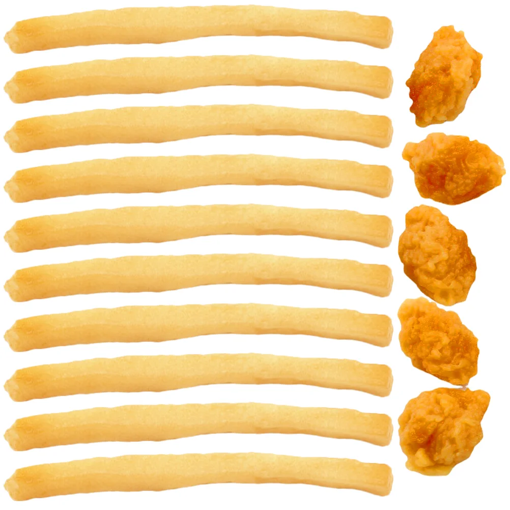 

15 Pcs Artificial French Fries Model Models Pvc Fake Fried Chicken Toy Food for Toddlers