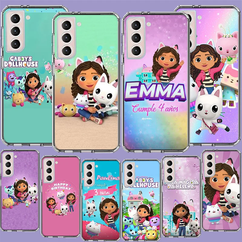Cartoon Gabbys Dollhouse Phone Case For Samsung Galaxy S25 Edge S24 S23 FE S21 S20 S10 Plus S22 S26 Ultra Cover Clear Cases TPU