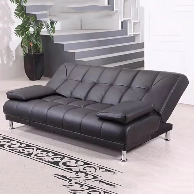 Black Waterproof Sofas Beds Soft Fancy Unique Lazy Floor Nordic Couch Bed Modern Sectional Wood Divani Da Soggiorno Furniture