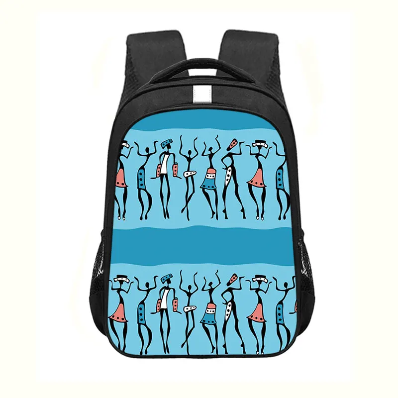 African Traditional Printing School Backpacks for Girls Primary Satchel Schoolbag Students Book Bag Woman Travel Beautiful Bag A
