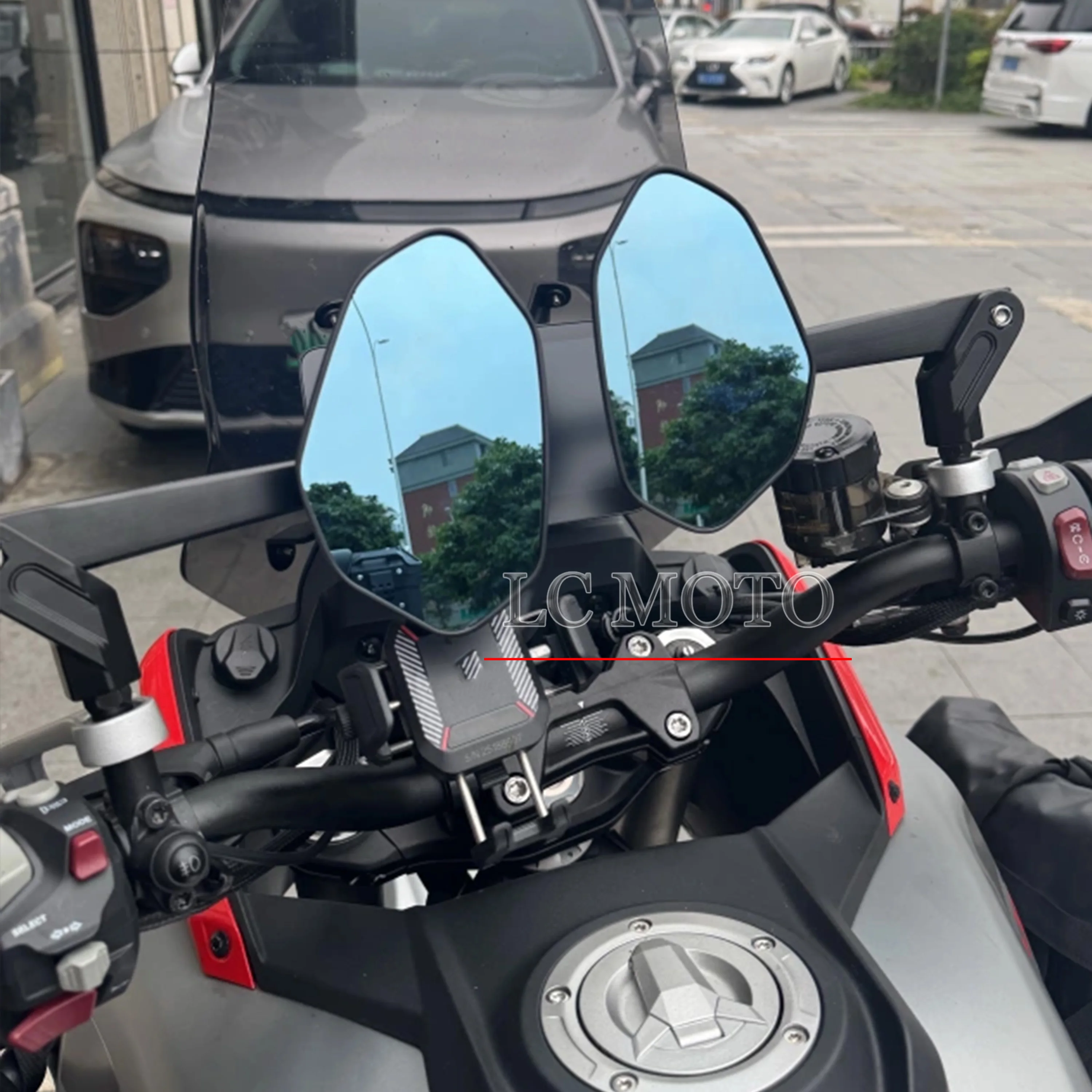 For CFMOTO 700MT/800MT/1000MTX MOTOrcycle Modification Carbon Fiber Foldable Rearview Mirror Anti-fog High-Definition Blue Light view 2