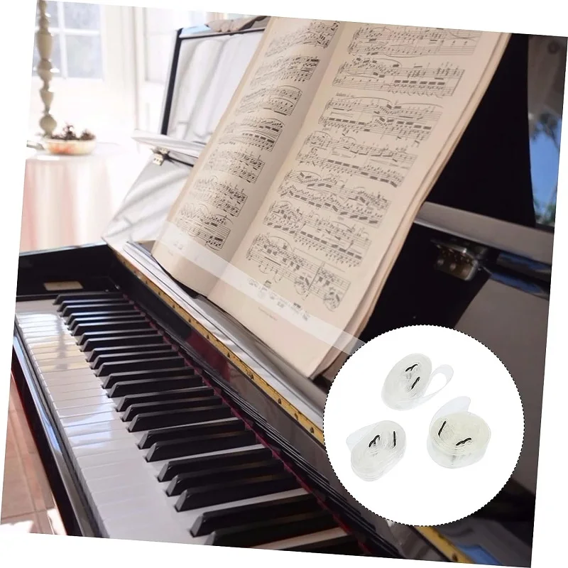 Music Book Clip Transparent Piano Page Sheet Pressure Band Fix Strap Music Score Folder Bookmark Stand Fixing Strip Accessories