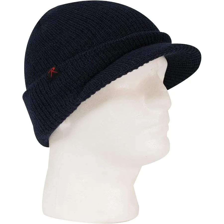 Wool Watch Cap with Brim Wool Beanie Hat with Visor Great for Winter Activities