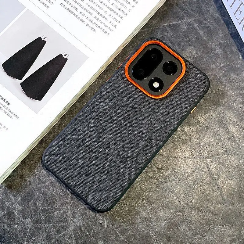 Etui na OnePlus 15 Luksusowe, z tkaniny PU, magnetyczne, z obsługą bezprzewodowego ładowania, ochronne etui na tył telefonu OnePlus 15 15R 13 13R — zdjęcie produktu 2