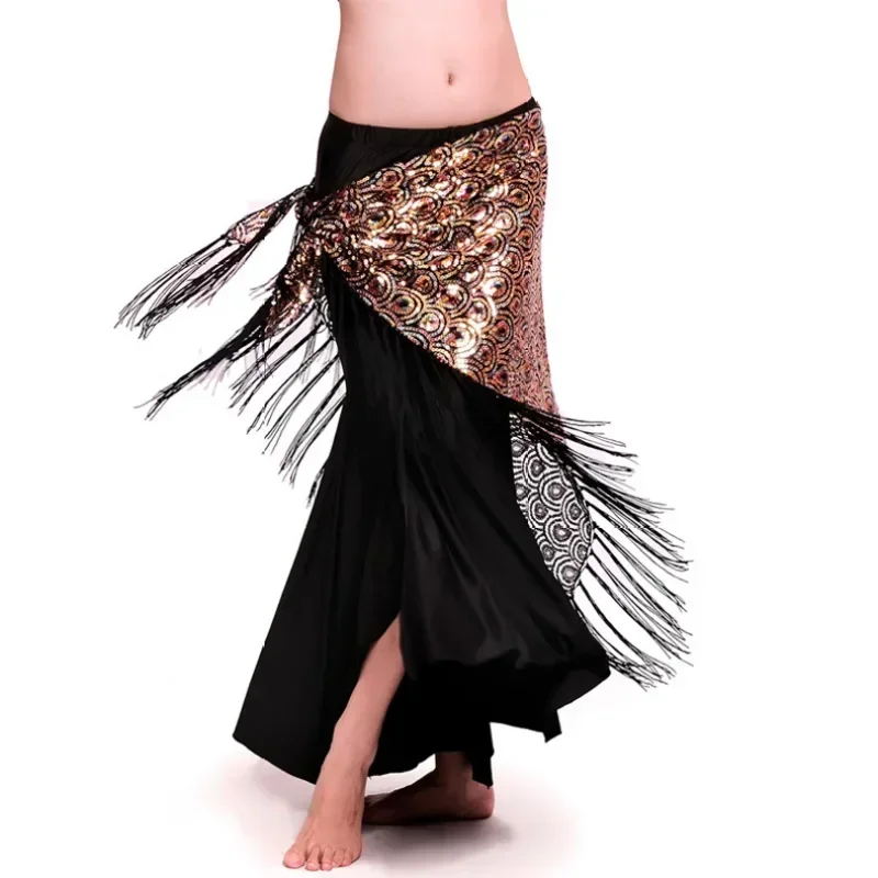 Belly Dance Hip Scarf New Tassel Triangle Scarf Indian Dance Performance Clothing Accessories Fish Scale Sequins Waist Scarf