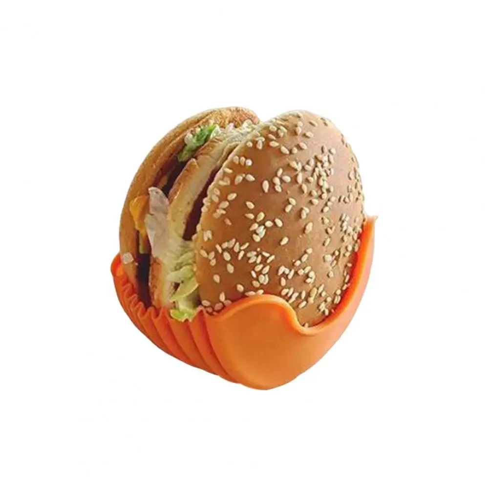 Eco-friendly Burger Rack Silicone Burger Rack Silicone Rack Retractable Burger Holder Set Touch-free Reusable Hamburger Clip Box