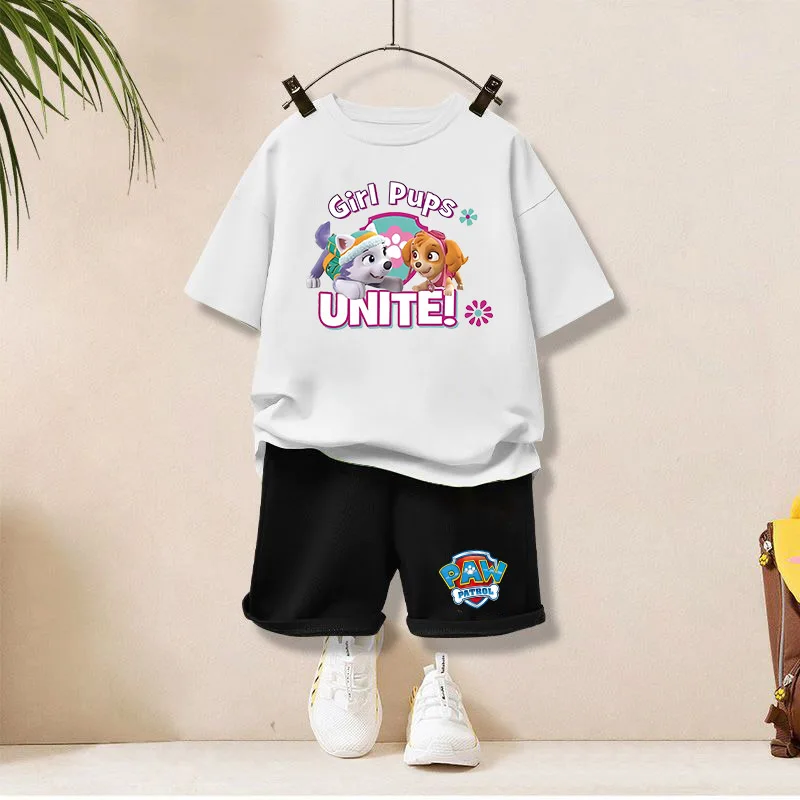 باو باترول الطفل تي شيرت مجموعة الكرتون سكاي طباعة السراويل قطعتين دعوى بنين بنات الصيف بلايز عادية أنيمي الاطفال الملابس هدية #3